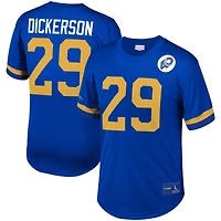 Haut à col rond en maille Mitchell & Ness Eric Dickerson Royal Los Angeles Rams pour hommes, nom et numéro du joueur retraité