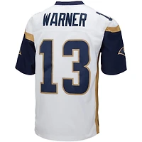 Maillot de réplique joueur retraité Mitchell & Ness Kurt Warner blanc Los Angeles Rams Big Tall 2001 pour hommes