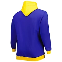 Chandail à capuchon Big & Tall Face des Rams de Los Angeles pour homme Mitchell Ness Royal/Gold