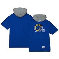 Chandail à capuchon manches courtes d'après-match des Rams de Los Angeles Royal Mitchell & Ness pour homme