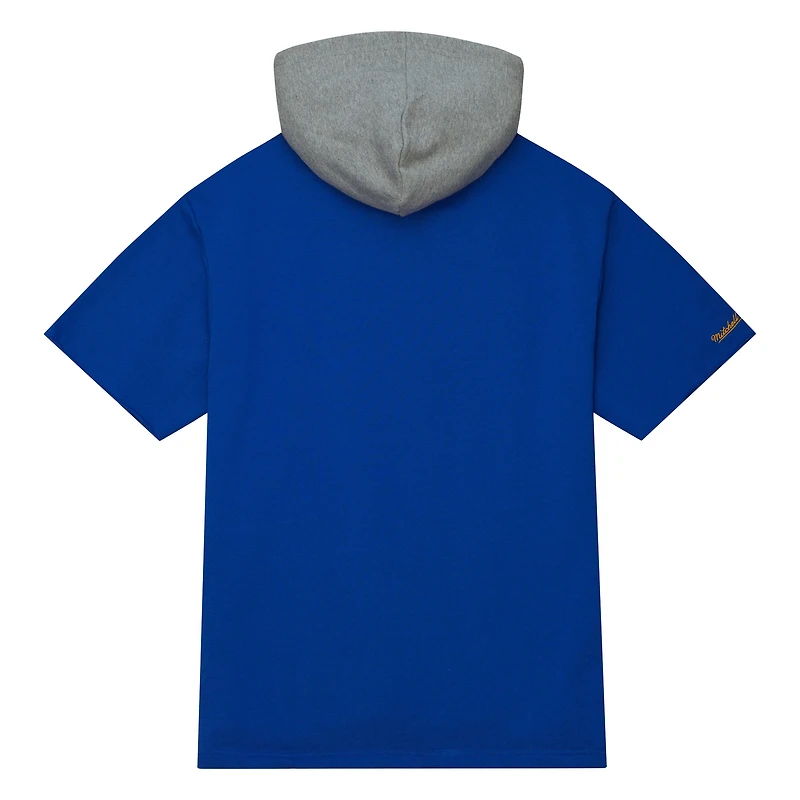 Chandail à capuchon manches courtes d'après-match des Rams de Los Angeles Royal Mitchell & Ness pour homme