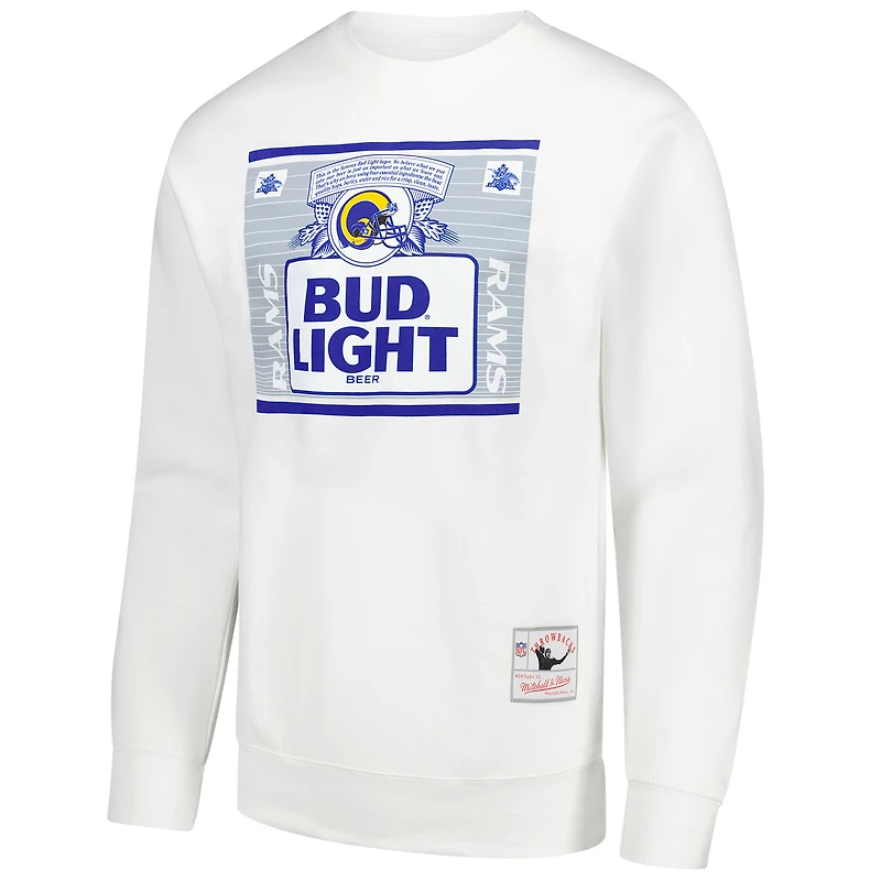 Sweat-shirt à capuche blanc The Crest des Los Angeles Rams de Mitchell & Ness x Bud Light pour homme