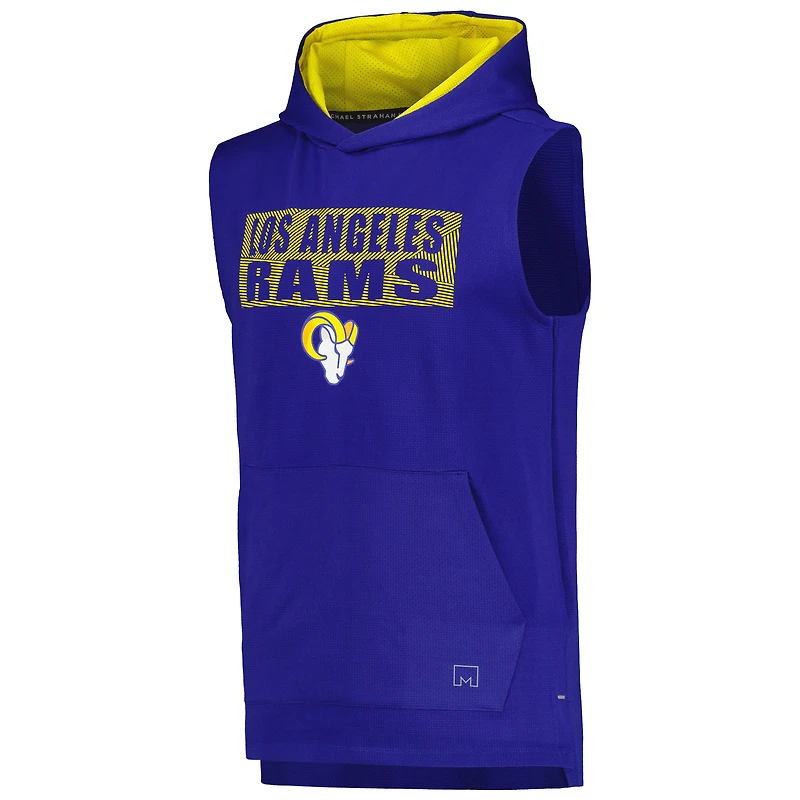Sweat à capuche sans manches MSX by Michael Strahan Royal Los Angeles Rams Marathon pour hommes
