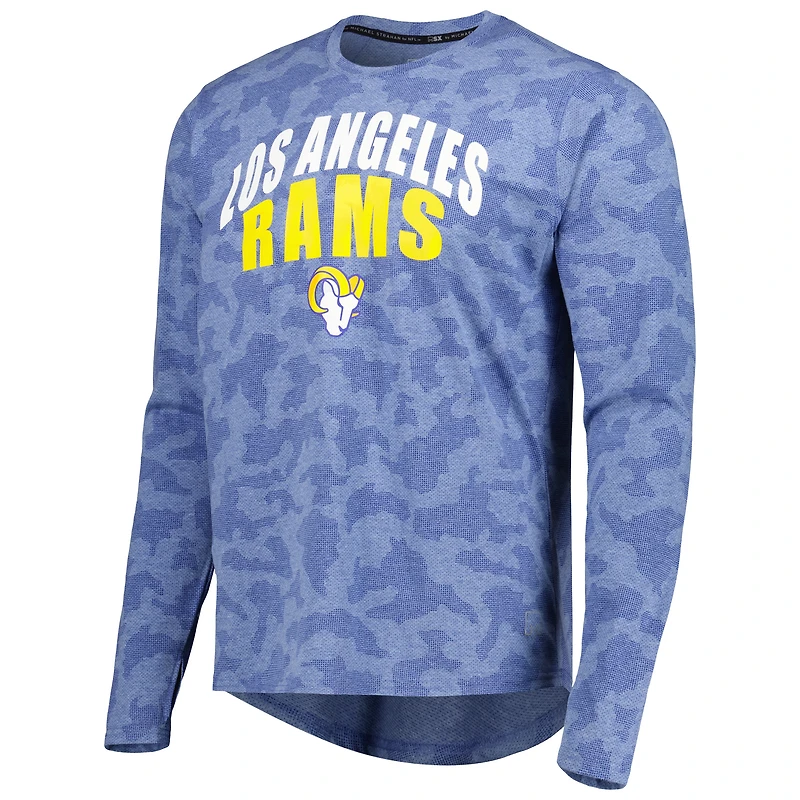 Men's MSX by Michael Strahan Royal Los Angeles Rams Performance Camo Long Sleeve T-Shirt
