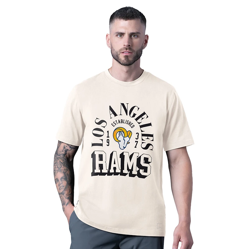 Men's MSX by Michael Strahan White Los Angeles Rams Whiteout Vintage T-Shirt