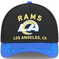 Casquette ajustable New Era 9FORTY M-Crown A-Frame pour homme, noire/bleue, Los Angeles Rams, draft NFL 2025