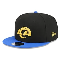 Casquette snapback New Era 9FIFTY pour homme, noire et bleue, Los Angeles Rams