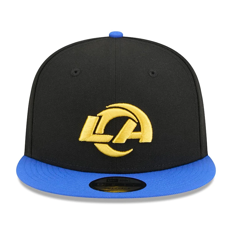Casquette snapback New Era 9FIFTY pour homme, noire et bleue, Los Angeles Rams