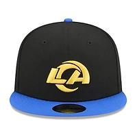 Casquette snapback New Era 9FIFTY pour homme, noire et bleue, Los Angeles Rams