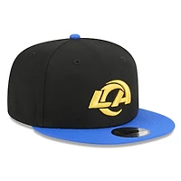 Casquette snapback New Era 9FIFTY pour homme, noire et bleue, Los Angeles Rams