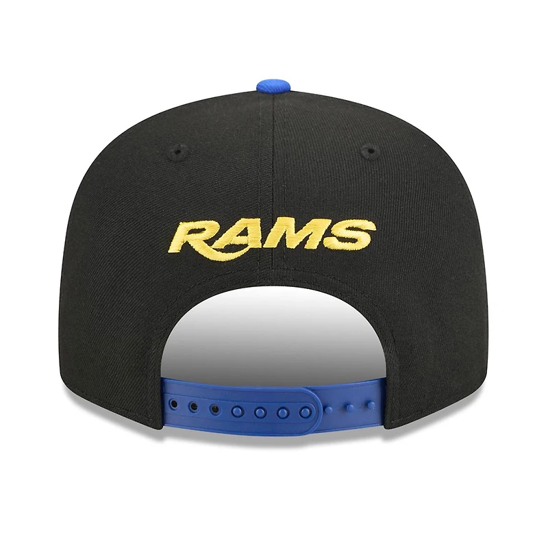Casquette snapback New Era 9FIFTY pour homme, noire et bleue, Los Angeles Rams