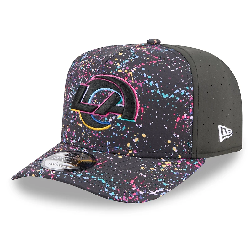 Casquette snapback 9FIFTY noire New Era Los Angeles Rams 2025 NFL Crucial Catch pour homme