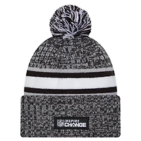 Men's New Era Black Los Angeles Rams Inspire Change Cuffed Knit Hat with Pom