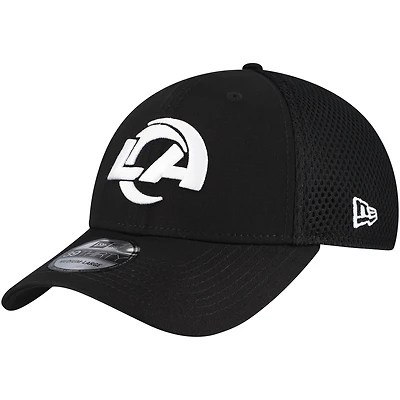 Casquette New Era noire Los Angeles Rams Main Neo 39THIRTY Flex pour homme