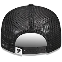 Casquette New Era Los Angeles Rams Throwback Main Trucker 9FIFTY Snapback noire pour homme