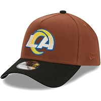Casquette ajustable 9FORTY à cadre en A des Los Angeles Rams Harvest New Era pour homme, marron