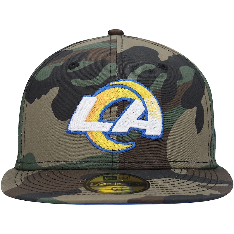 Men's New Era Camo Los Angeles Rams Woodland 59FIFTY Fitted Hat