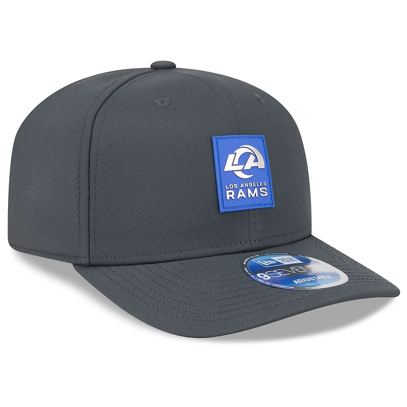 Men's New Era Charcoal Los Angeles Rams 2025 Sideline Cold Weather 9SEVENTY Adjustable Hat