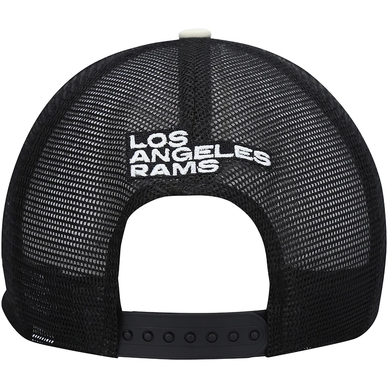 Men's New Era Cream/Black Los Angeles Rams Chrome Collection 9FIFTY Trucker Snapback Hat