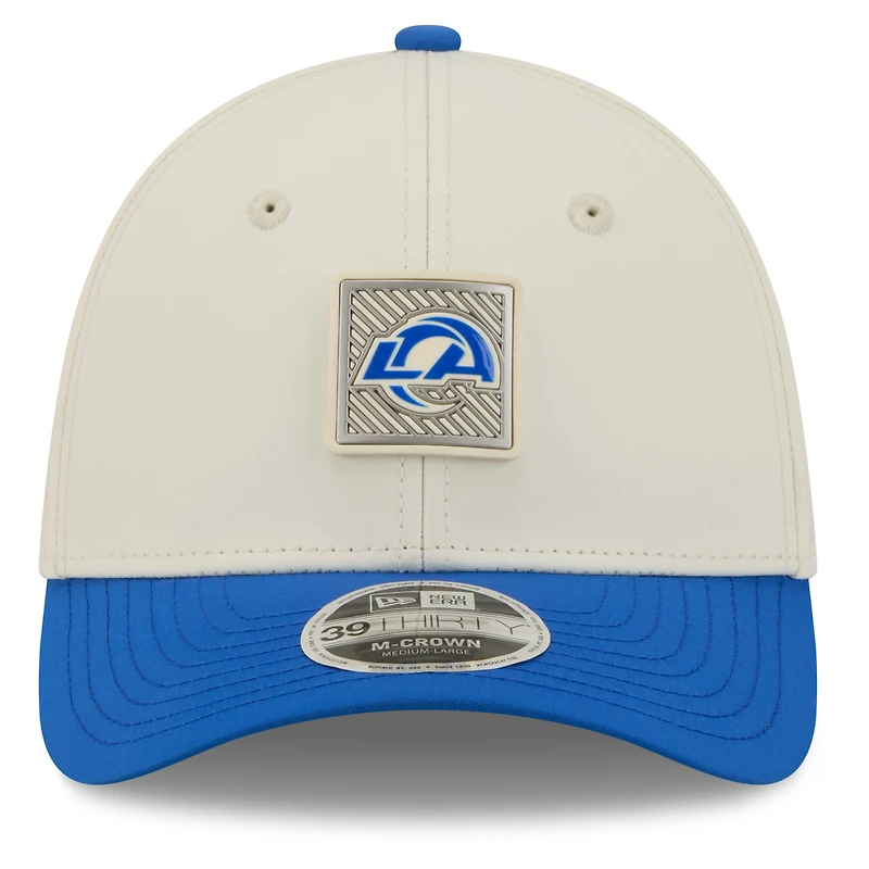 Men's New Era Cream/Royal Los Angeles Rams 2026 NFL Training Camp 39THIRTY Flex Hat