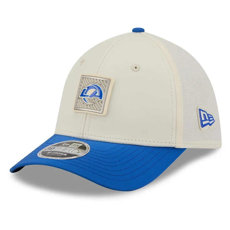 Men's New Era Cream/Royal Los Angeles Rams 2026 NFL Training Camp 39THIRTY Flex Hat
