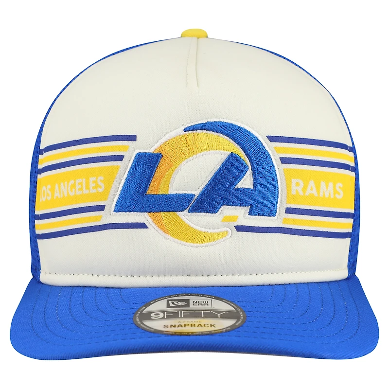 Men's New Era  Cream/Royal Los Angeles Rams Banner A-Frame 9FIFTY Snapback Hat