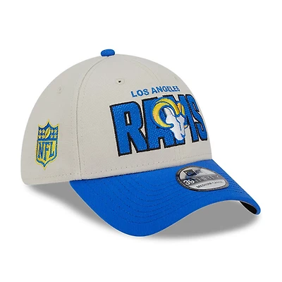 Men's New Era Cream Los Angeles Rams 2023 NFL Draft 39THIRTY Flex Hat
