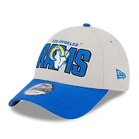 Casquette ajustable Snapback New Era Los Angeles Rams 2023 NFL Draft 9FORTY crème pour homme