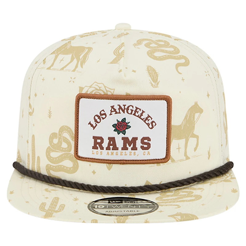 Men's New Era Cream Los Angeles Rams Desert Rose 19TWENTY Adjustable Hat