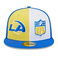 Men's New Era  Gold/Royal Los Angeles Rams 2023 Sideline 59FIFTY Fitted Hat