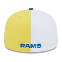 Men's New Era  Gold/Royal Los Angeles Rams 2023 Sideline 59FIFTY Fitted Hat