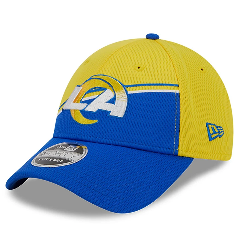 Casquette ajustable 9FORTY Sideline des Rams de Los Angeles 2023 New Era pour homme, jaune/royal