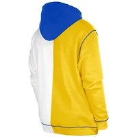 Sweat à capuche New Era doré/blanc Los Angeles Rams Third Down Split Raglan pour hommes