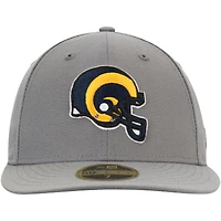 Men's New Era Graphite Los Angeles Rams Throwback Logo Storm Low Profile 59FIFTY Fitted Hat