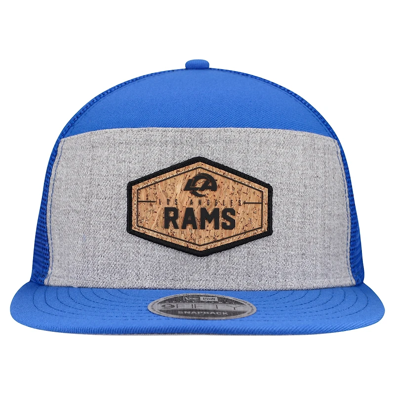 Casquette snapback 9FIFTY grise/bleu marine des Los Angeles Rams de New Era pour homme