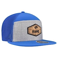 Men's New Era  Gray/Royal Los Angeles Rams Cork Split Panel 9FIFTY Trucker Snapback Hat
