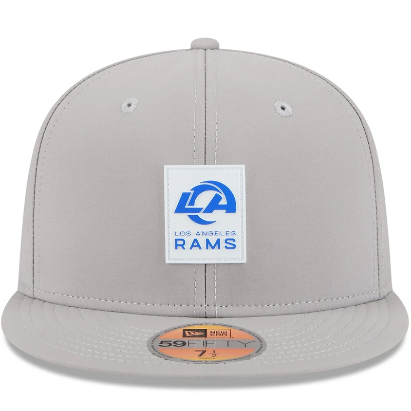 Casquette ajustée New Era grise Los Angeles Rams 2025 Sideline 59FIFTY pour homme