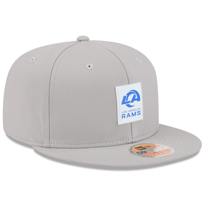 Casquette ajustée New Era grise Los Angeles Rams 2025 Sideline 59FIFTY pour homme