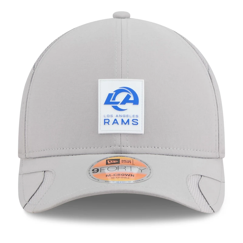Men's New Era Gray Los Angeles Rams 2025 Sideline  M-Crown 9FORTY Adjustable Hat