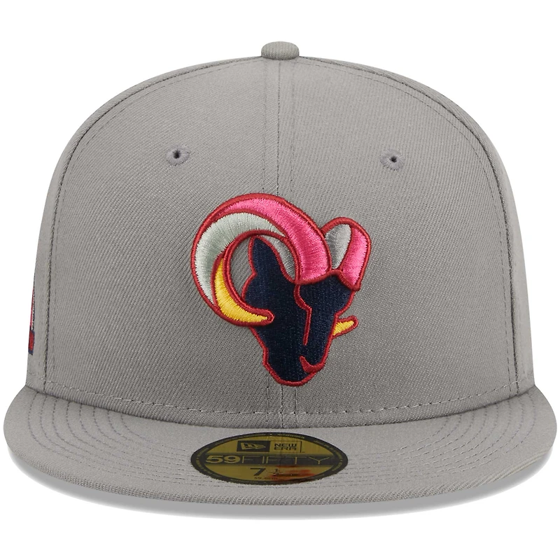 Casquette ajustée 59FIFTY Los Angeles Rams Color Pack New Era grise pour homme