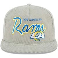 Casquette snapback golfeur Los Angeles Rams en velours côtelé grise New Era pour homme