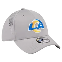 Men's New Era  Gray Los Angeles Rams Perforated 39THIRTY Flex Hat