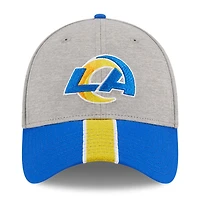 Casquette flexible 39THIRTY rayée New Era pour hommes, gris chiné/royal Los Angeles Rams