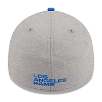 Casquette flexible 39THIRTY rayée New Era pour hommes, gris chiné/royal Los Angeles Rams