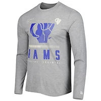 Men's New Era Heathered Gray Los Angeles Rams Combine Authentic Red Zone Long Sleeve T-Shirt