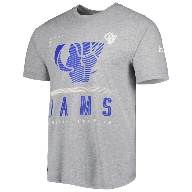 T-shirt pour homme Los Angeles Rams Combine Authentic Red Zone New Era gris chiné