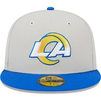 Men's New Era Khaki/Royal Los Angeles Rams Super Bowl Champions Patch 59FIFTY Fitted Hat