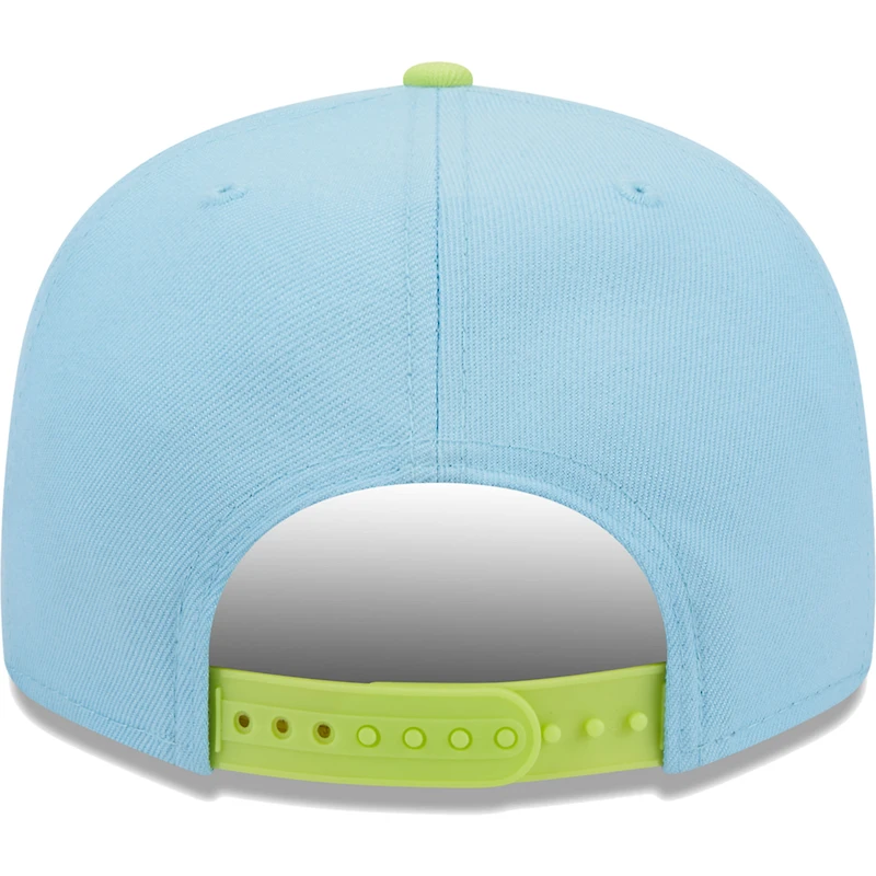 Men's New Era Light Blue/Neon Green Los Angeles Rams Two-Tone Color Pack 9FIFTY Snapback Hat