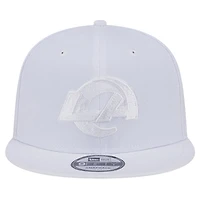 Casquette Snapback 9FIFTY New Era Los Angeles Rams Main blanc sur blanc pour homme