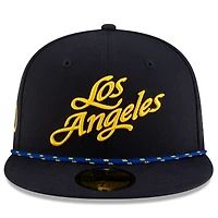 Casquette ajustée 59FIFTY bleu nuit New Era pour homme, collection Rivalries 2025 des Los Angeles Rams, avec cordon de serrage